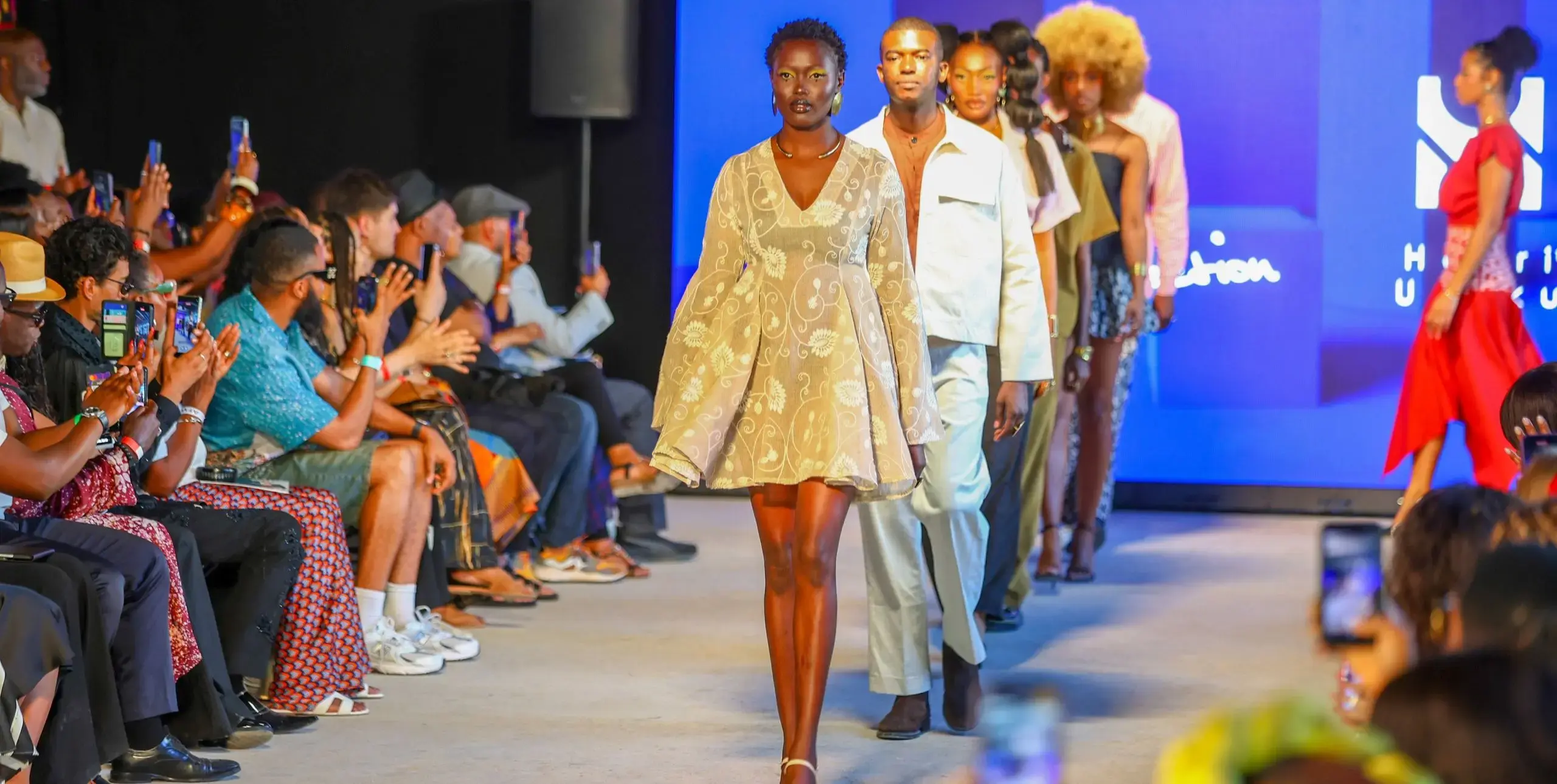 A catwalk fashion show at Africa Fashion Week London