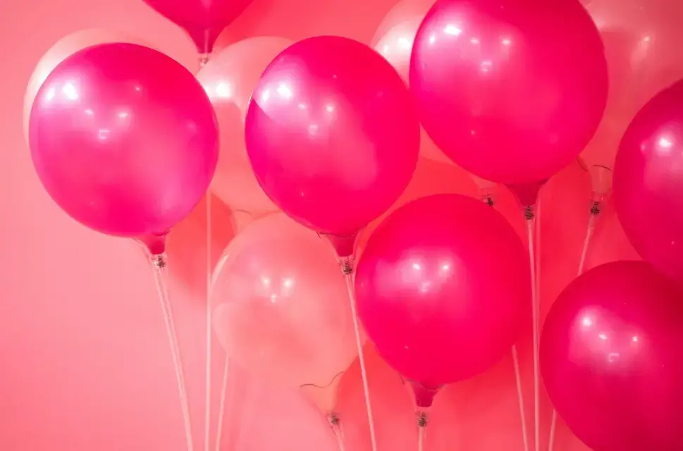 Pink balloons.