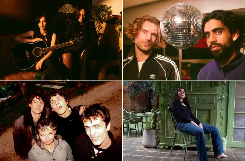 Four images of music acts.